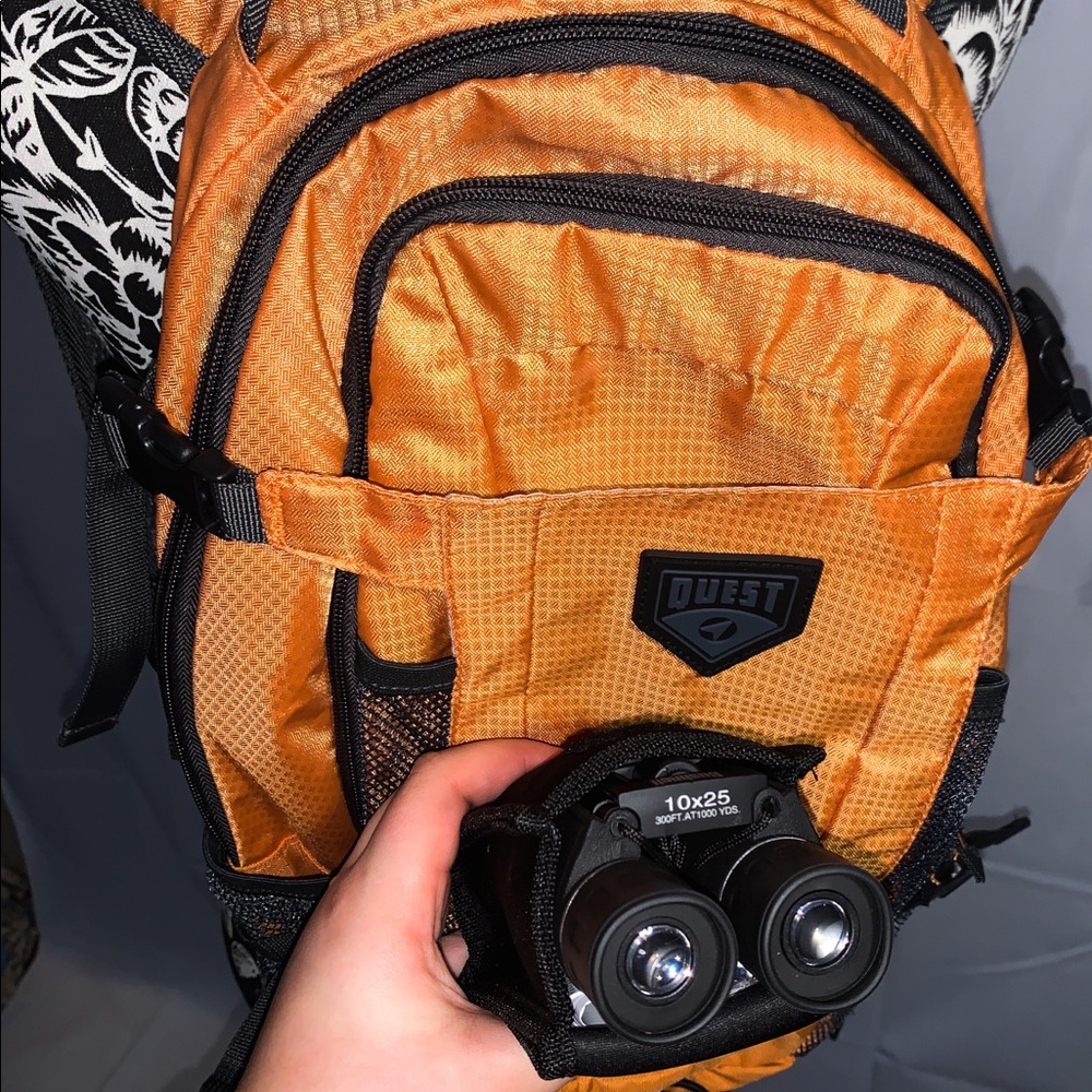 QUEST Hiking Backpack + Brand New Binoculars
